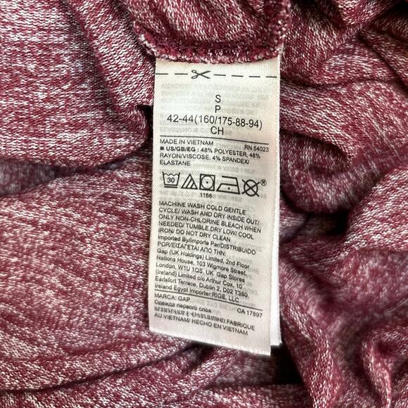 Gap Womens Heather Red Viscose Rib Round Neck Drop Long Sleeve Sweater Top S - Picture 6 of 7